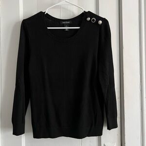 White House Black Market Sweater Elbow Length Sleeves Black Size Medium